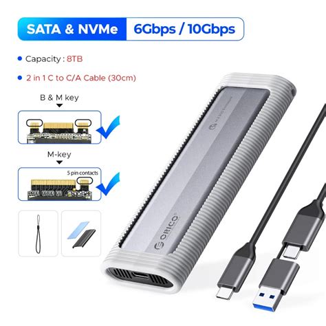 Box Ssd M2 Nvme Sata Orico Type C Chuyển M2 Pciengff To Usb Làm ổ Cứng Di động Axm2f Axm2