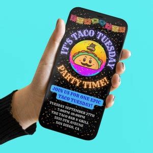 Taco Tuesday Invitation Taco Night Invitation Taco Party - Etsy