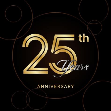 Premium Vector 25th Anniversary Celebration With Golden Text Golden