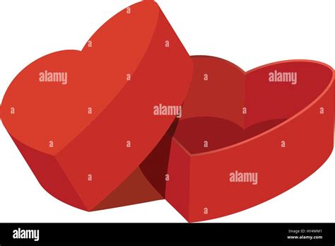 Red Heart Shaped Gift Box Icon Flat Style Stock Vector Image Art Alamy