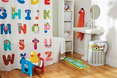 ABC Shower Curtain ($59), Sesame Street Sign Bath Mat ($29), Elmo ...