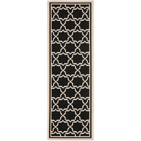 Safavieh Courtyard Hana 2 X 12 Ft Blackbeige Indooroutdoor