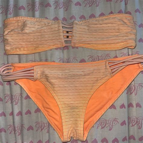 Rip Curl Bikini Orange Set Top Is Strapless With A Depop