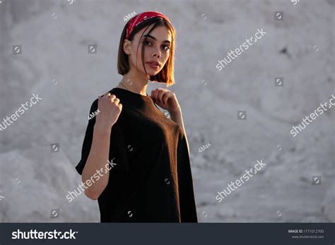 Fashion Headshot Sexy Blonde Woman Make Stock Photo 1771012700