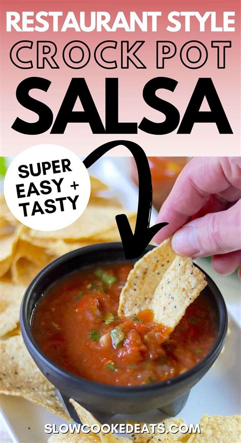 Easy Restaurant Style Crockpot Salsa Recipe | Slow Cooked Eats