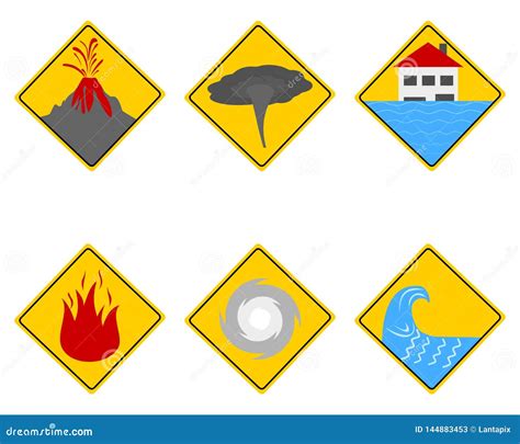 Desastres Naturales De La Se Al De Peligro Del Tr Fico Ilustraci N Del