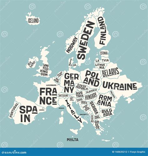 Europa Mappa La Mappa Delleuropa Con I Nomi Dei Paesi Illustrazione