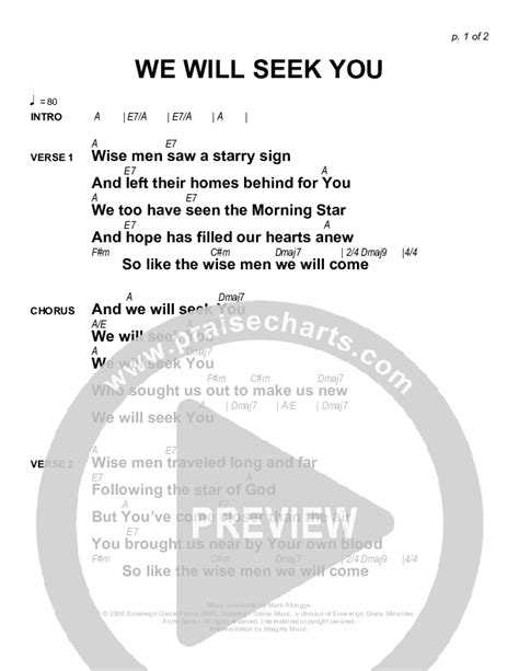 We Will Seek You Chords Pdf Sovereign Grace Praisecharts