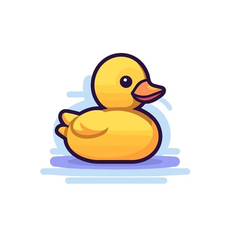 Premium Vector Vector Of A Bright Yellow Rubber Ducky Floating On The