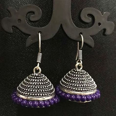 High Quality Indian Made Oxidized Jhumka Earring Sold By Per Pair Pack