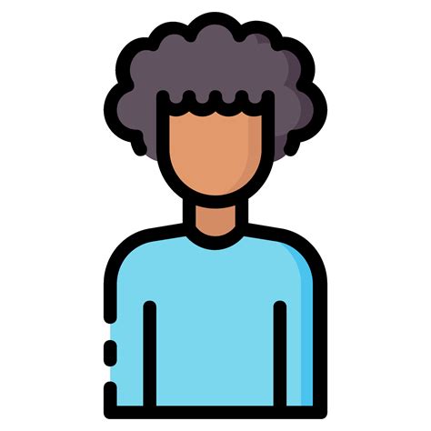 Afro Boy Avatar Vector Filled Outline Icon Vector Art At Vecteezy