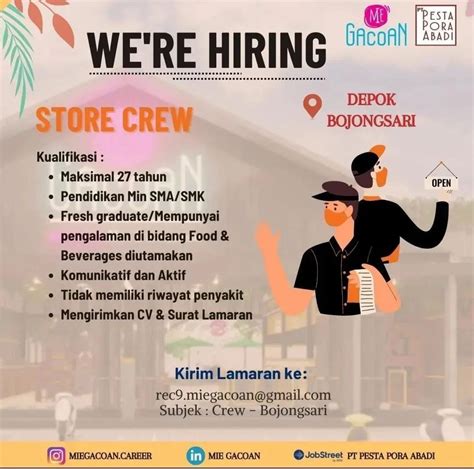 Lowongan Kerja Store Crew Di Me Gacoan Bojongsari Nugasin