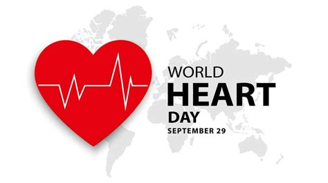 World Heart Day concept design with red heart symbol. Health care ...