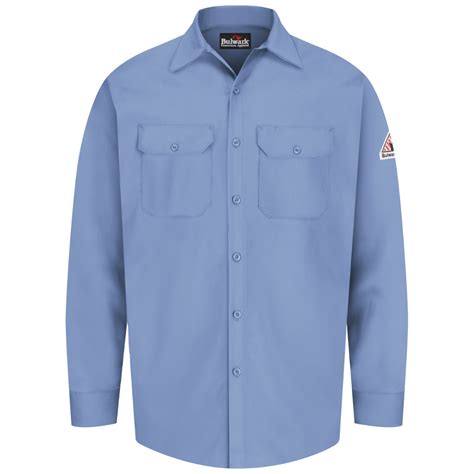 Bulwark Flame Resistant Button Work Shirt in Light Blue | SEW2LB