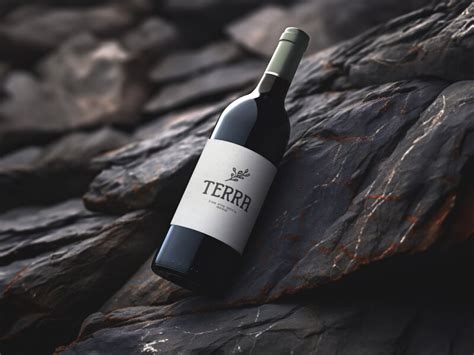 Realistic Wine Bottle Mockup - Freebiesbug