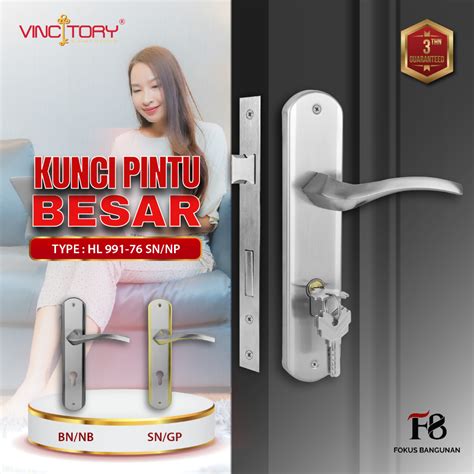 Jual VINCITORY Handleset Gagang Kunci Pintu Rumah Minimalis 25cm