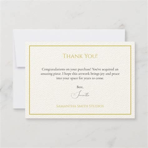 Thank You Card When Someone Buys Your Art Template | Zazzle | Art ...