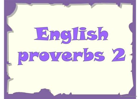 32 Proverb English Esl Powerpoints