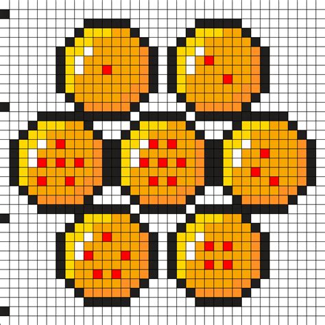 Dragon Ball Pixel Art Grid