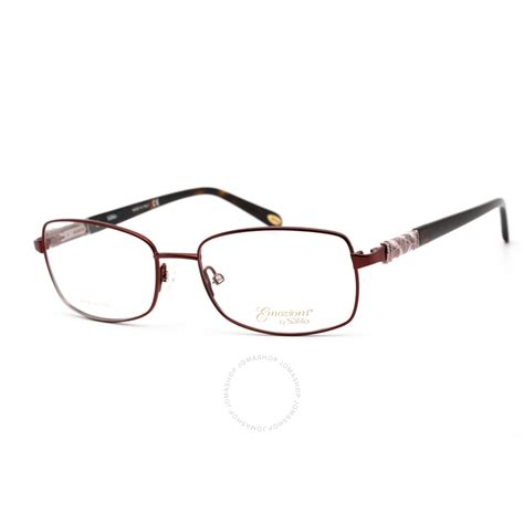 Emozioni Ladies Red Rectangular Eyeglass Frames 43800lhf0054 716736057132 Eyeglasses Jomashop