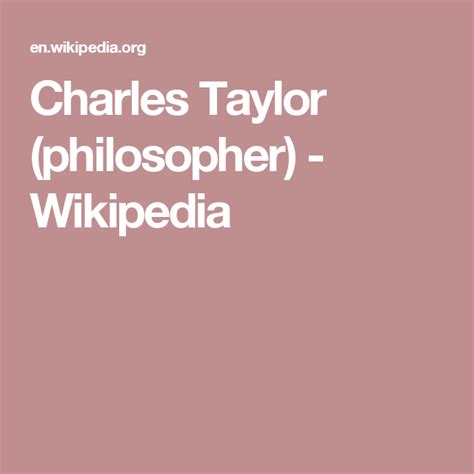 Charles Taylor Philosopher Wikipedia Philosopher Palatine Vaughan