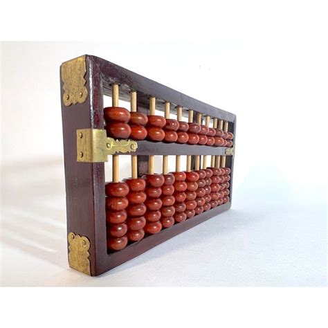 "Diamond" Chinese Wood Abacus With Wood Beads and Brass Embellishments ...