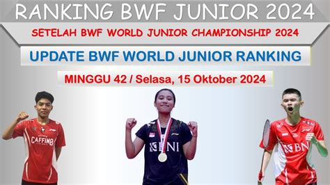 Ranking Bwf Junior 2024 │ Setelah Bwf World Junior Championship 2024