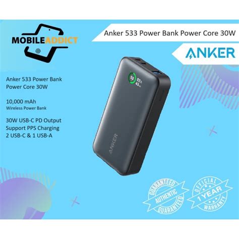 Anker 533 Powerbank 10 000mAh PowerCore 30W Original Lazada PH