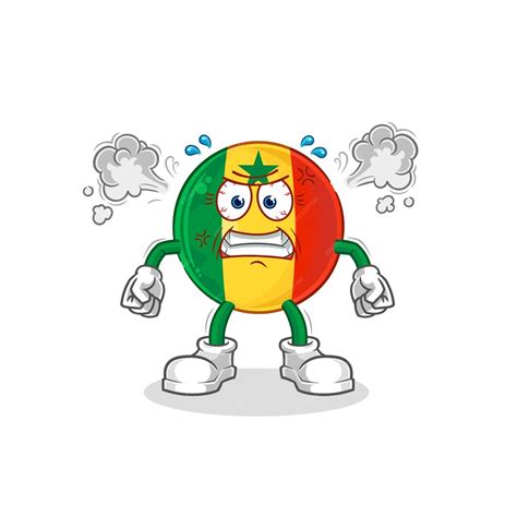 Premium Vector Senegal Very Angry Mascot Cartoon Vector