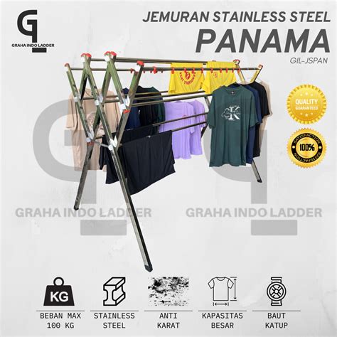 Gil Jemuran Stainless Steel Lipat Jumbo Rak Handuk Jemuran Baju