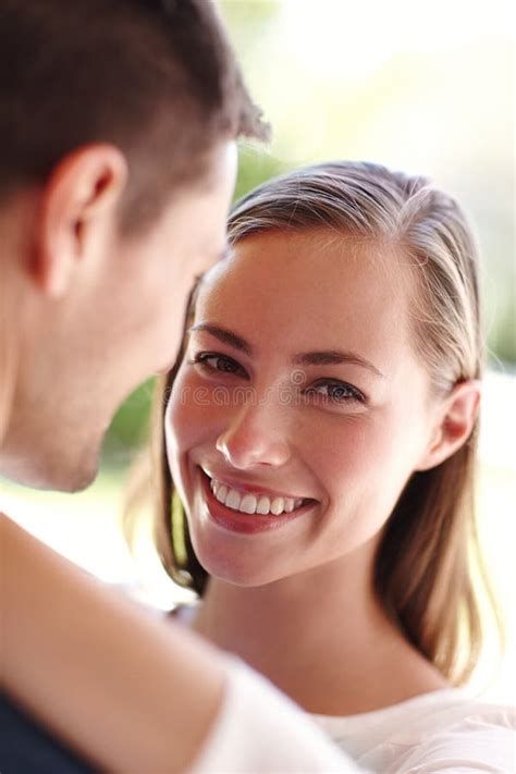 Portrait Couple And Smile In Embrace For Love Marriage And Support Or