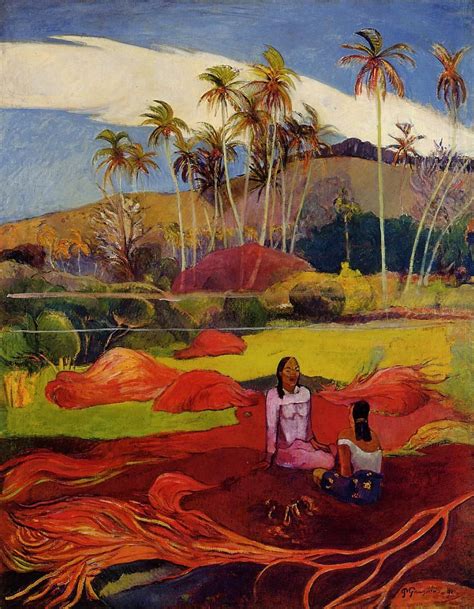 Tahitian Women Under The Palms Paul Gauguin Medium Oil Canvas