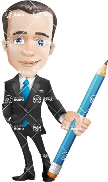 Vector Male Business Cartoon Character Pencil Graphicmama