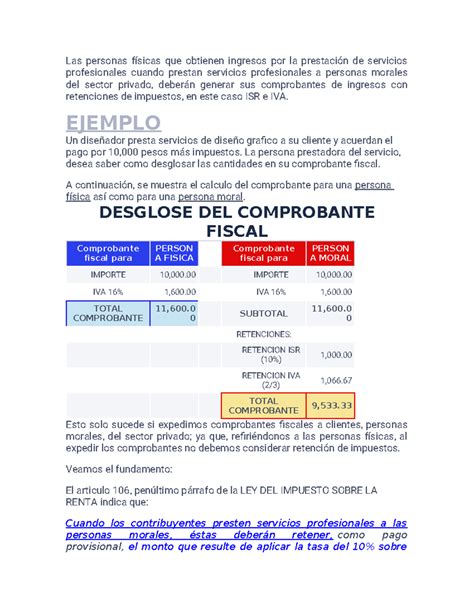 Retencion De Isr E Iva Por Servicios Profesionales A Personas Morales Las Personas Físicas Que