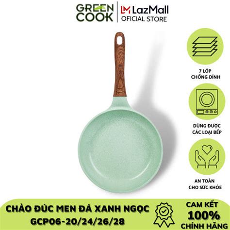 Chảo đúc men đá xanh ngọc 28cm Green Cook GCP06-28IH công nghệ Hàn Quốc ...