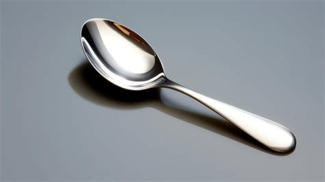 Premium Ai Image A Silver Spoon On A Gray Surfacea Silver Spoon On A