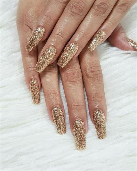 25 Classy Fall Wedding Nail Art Color Ongles à Paillettes Dorées Art Des Ongles Dorés Ongles