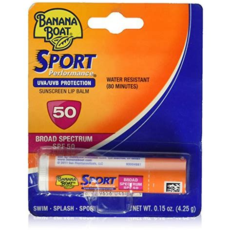 6 Pack Banana Boat Sport Performance Sunscreen Lip Balm Spf 50 15oz Each