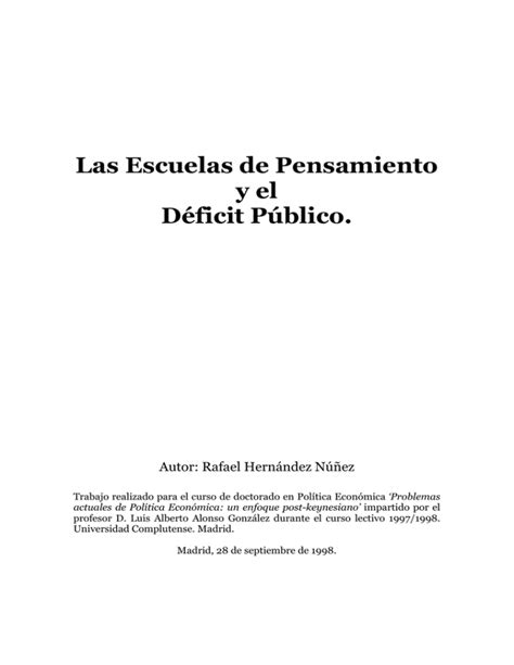 las escuelas de pensamiento y el déficit público