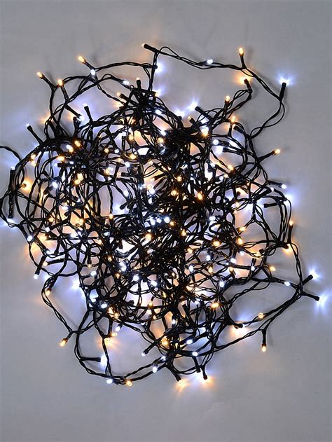 300 Warm And Cool White Led Concave Bulb Christmas Fairy String Lights