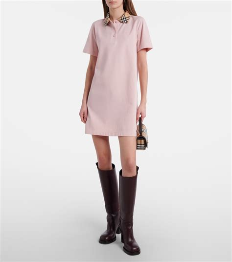 Burberry Check Cotton Polo Dress In Pink Burberry Mytheresa