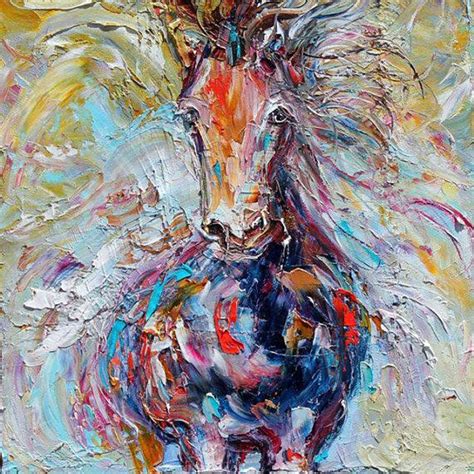 Abstract horse oil painting on canvas,horse art,large canvas oil painting,original painting,wall ...