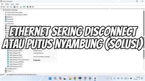 Cara Mengatasi Ethernet Sering Disconnect Atau Putus Nyambung Di