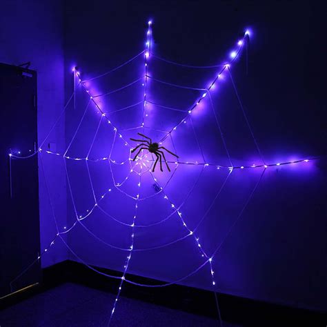 Cmunyle Halloween Spider Web Lights 12ft120 Led Halloween Decorations