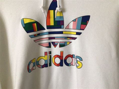 Adidas Mens Unisex Pride Flag Hoodie Sweatshirt Lo Gem