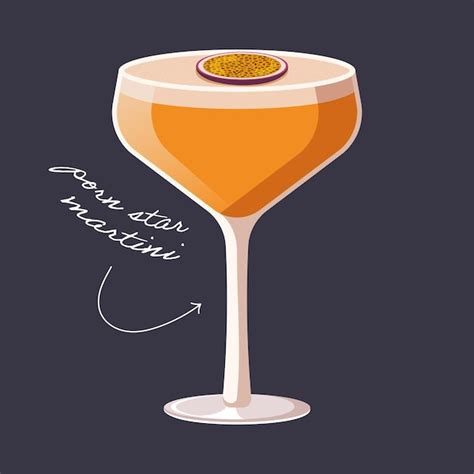 Premium Vector Porn Star Martini Cocktail On Black Background