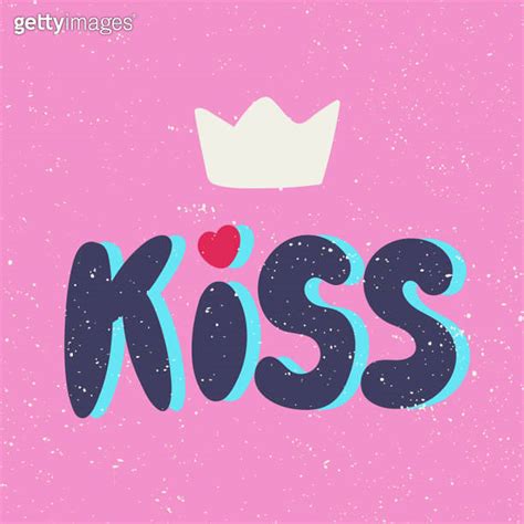 Kiss Sticker For Social Media Content Vector Hand Drawn Illustration