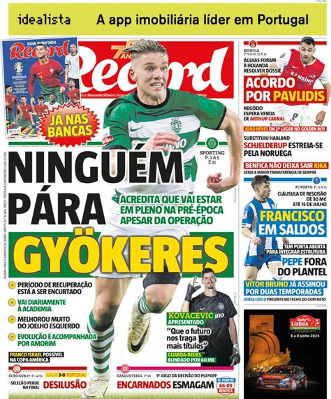 Capa Jornal Record Junho Capasjornais Pt