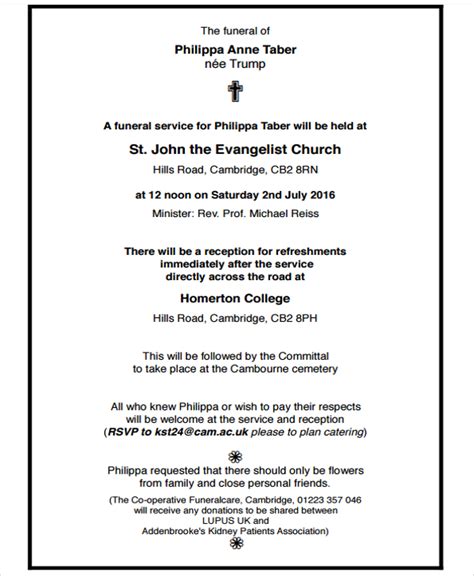 Funeral Notice Examples How To Write Pdf