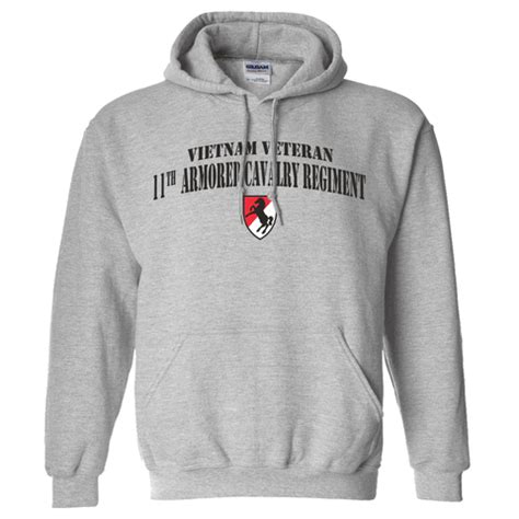 11th Armored Cavalry Regiment Vietnam Veteran Gray Hooded Sweatshirt